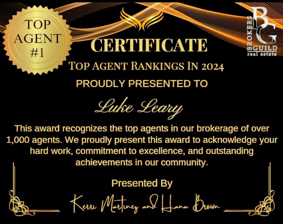 Luke Leary - #1 Top Agent at Broker's Guild Real Estate 2024